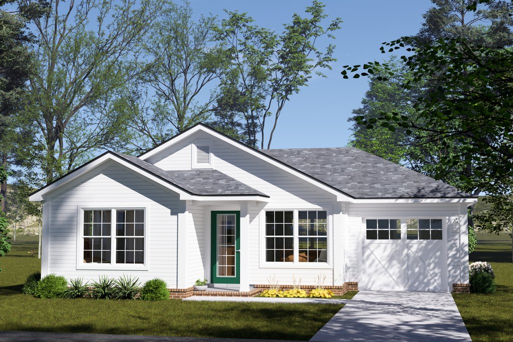 Exterior - Front Elevation 2 for Cottage House Plan #513-2403 - 2 bed, 2 bath