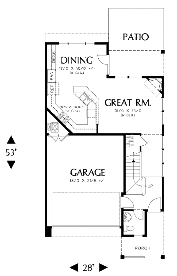 Country Floor Plan - Main Floor Plan #48-500
