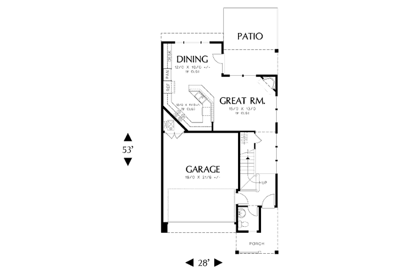 Home Plan - Floor Plan - Main Floor for Country House Plan #48-500 - 3 bed, 2.5 bath