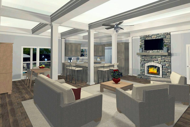 Architectural House Design - Family Room/Dining/Kitchen Alt Color
