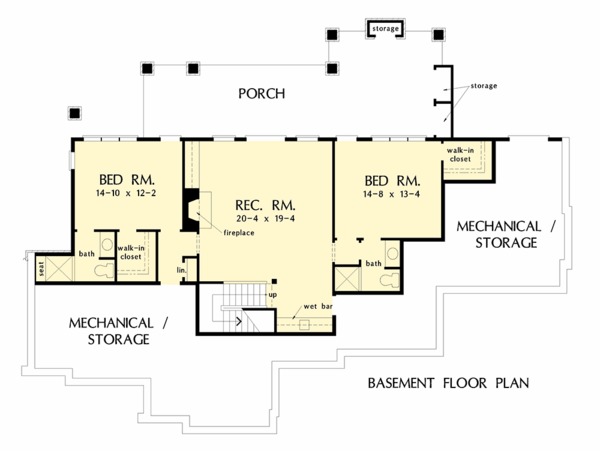 House Plan Design - European Floor Plan - Lower Floor Plan #929-1037