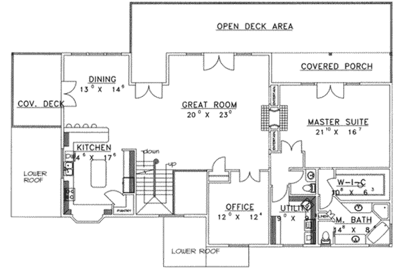 Dream House Plan - Floor Plan - Main Floor for Bungalow House Plan #117-290 - 4 bed, 3 bath