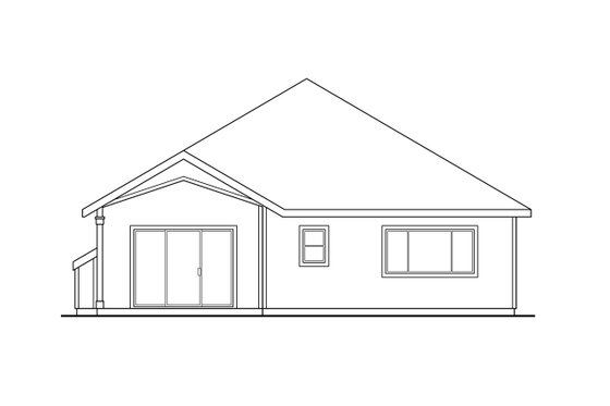 Exterior - Rear Elevation for Traditional House Plan #124-335 - 3 bed, 2 bath