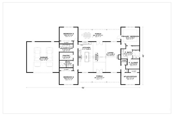 Dream House Plan - Farmhouse Floor Plan - Main Floor Plan #1112-17