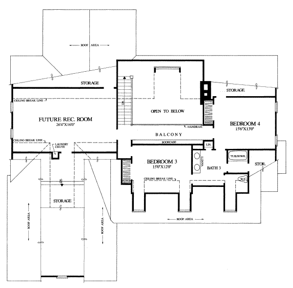 Country Floor Plan - Upper Floor Plan #137-103