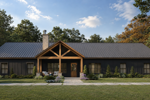 Exterior - Front Elevation for Barndominium House Plan #1117-6 - 5 bed, 2.5 bath