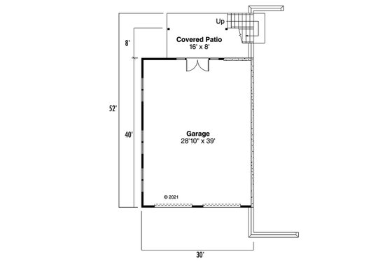 Floor Plan - Main Floor for Craftsman House Plan #124-1284, 0 bath