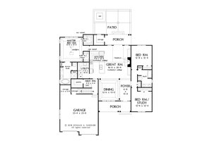 Floor Plan - Main Floor for Country House Plan #929-1068 - 3 bed, 2 bath