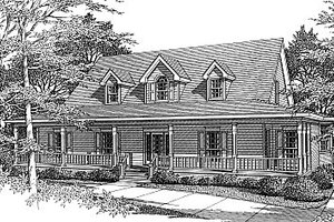 Country Exterior - Front Elevation Plan #14-201