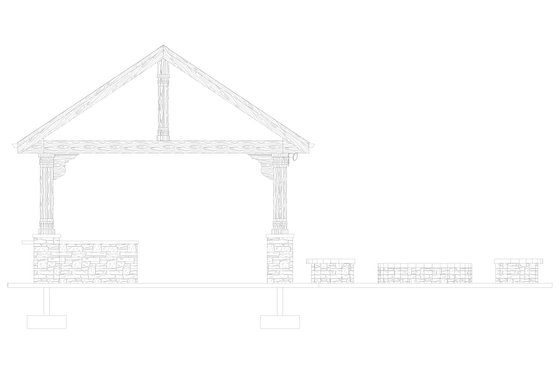 Exterior - Rear Elevation for Southern House Plan #1060-114, 0 bath