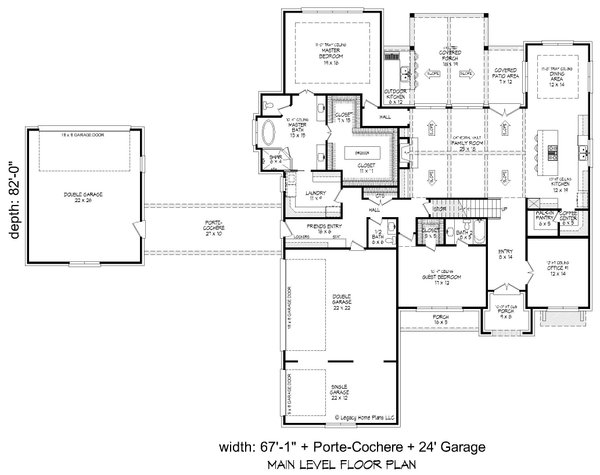 Contemporary Floor Plan - Main Floor Plan #932-924