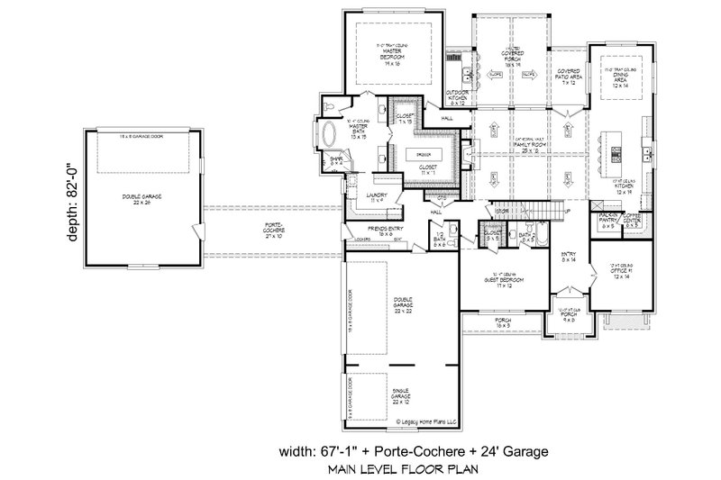 Dream House Plan - Floor Plan - Main Floor for Contemporary House Plan #932-924 - 5 bed, 4.5 bath