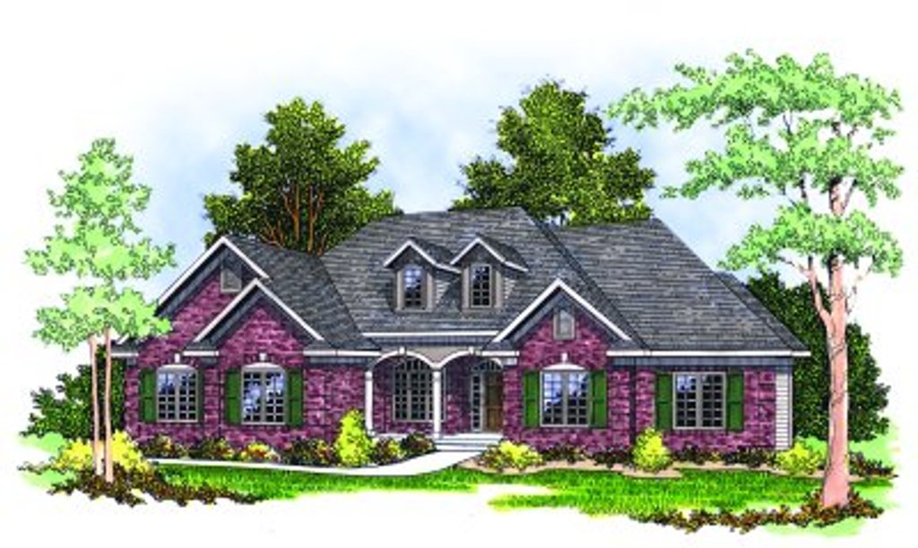 Exterior - Front Elevation 2 for Traditional House Plan #70-341 - 3 bed, 2 bath