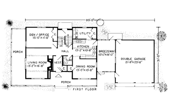 Floor Plan - Main Floor for Country House Plan #312-765 - 4 bed, 2.5 bath