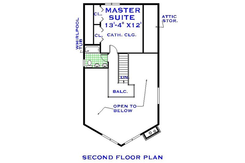 Home Plan - Floor Plan - Upper Floor for Cabin House Plan #3-339 - 3 bed, 2 bath