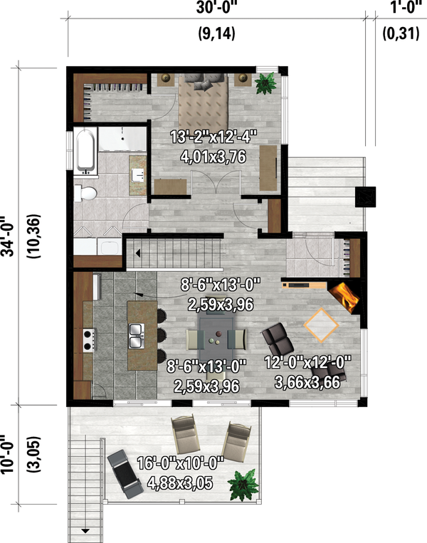 Dream House Plan - Modern Floor Plan - Main Floor Plan #25-4930