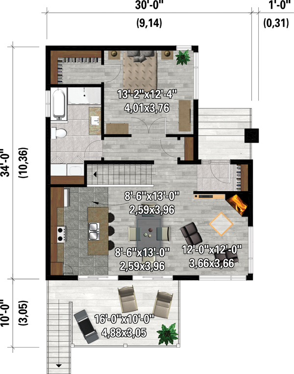 Dream House Plan - Cottage Floor Plan - Main Floor Plan #25-4930