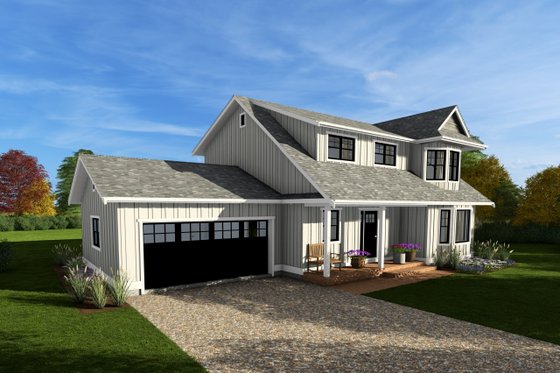 Exterior - Other Elevation 1 for Colonial House Plan #126-118 - 3 bed, 2.5 bath