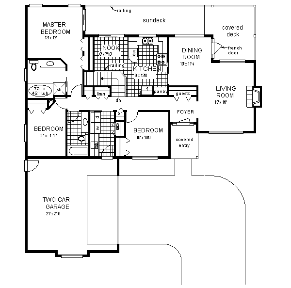 House Blueprint - Ranch Floor Plan - Main Floor Plan #18-121
