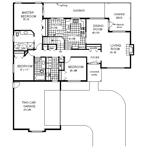 Home Plan - Ranch Floor Plan - Main Floor Plan #18-121