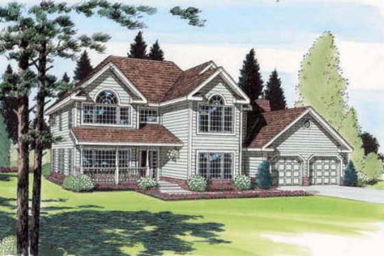 Exterior - Front Elevation for Traditional House Plan #312-382 - 5 bed, 3 bath