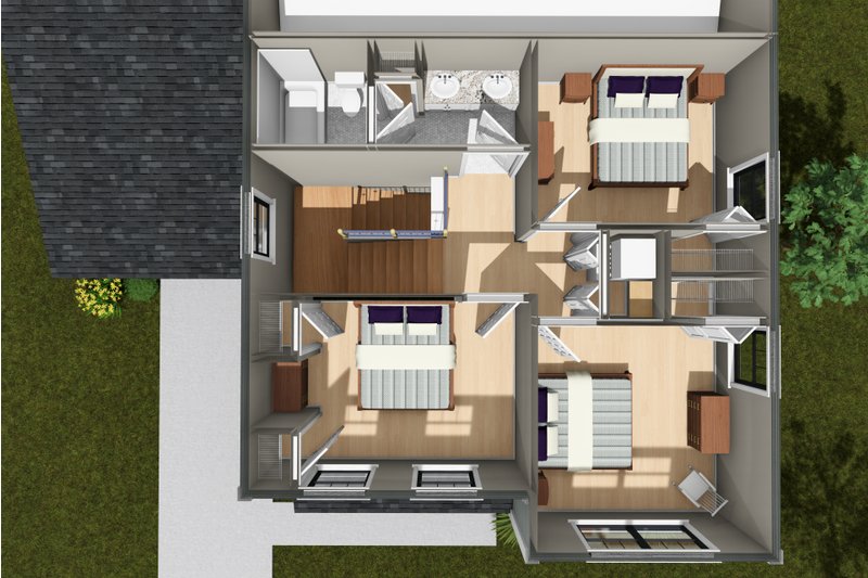 Architectural House Design - Floor Plan - Upper Floor 1 for Cottage House Plan #513-2499 - 5 bed, 3 bath