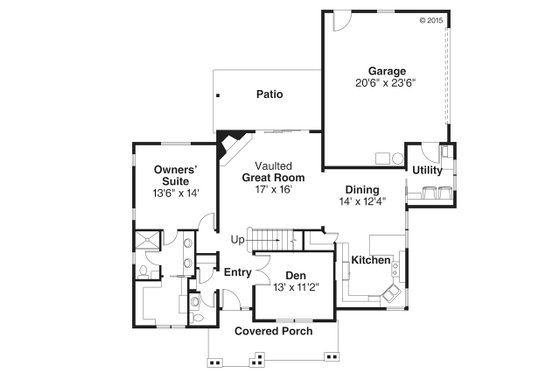 Floor Plan - Main Floor for Country House Plan #124-1022 - 3 bed, 2.5 bath