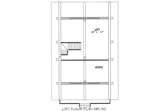 Floor Plan - Upper Floor for Log House Plan #117-476 - 1 bed, 1 bath