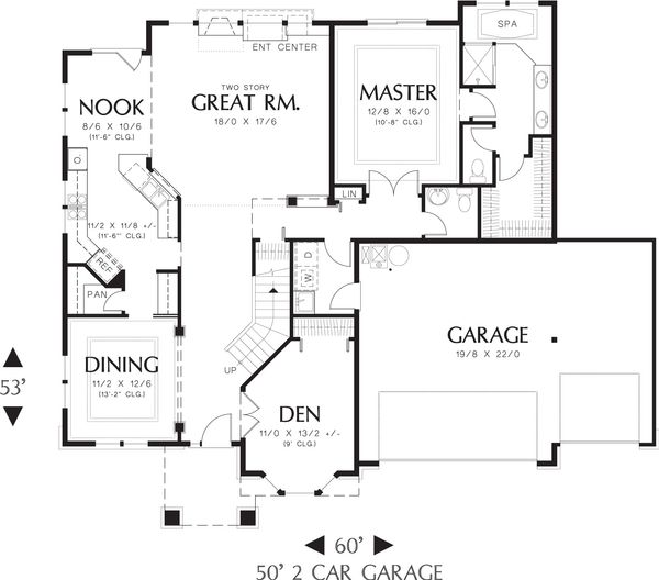 Dream House Plan - European Floor Plan - Main Floor Plan #48-610