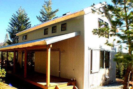 Exterior - Rear Elevation for Cabin House Plan #452-3 - 2 bed, 2 bath