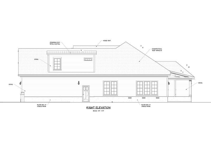 Architectural House Design - Right Side Elevation