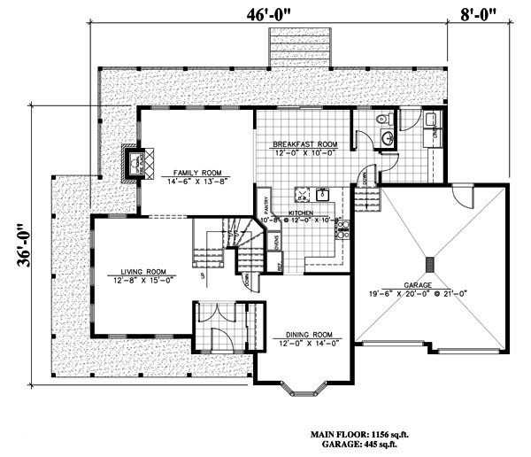 Country Floor Plan - Main Floor Plan #138-326