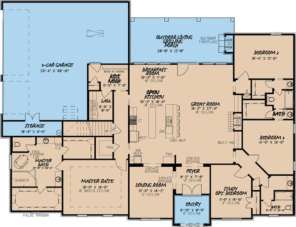 Architectural House Design - European Floor Plan - Main Floor Plan #923-18