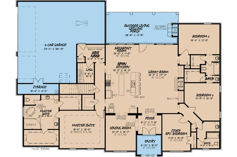 Dream House Plan - Floor Plan - Main Floor for European House Plan #923-18 - 4 bed, 4 bath