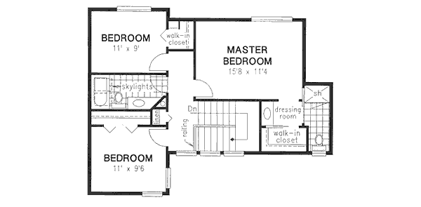 House Blueprint - Traditional Floor Plan - Upper Floor Plan #18-9081