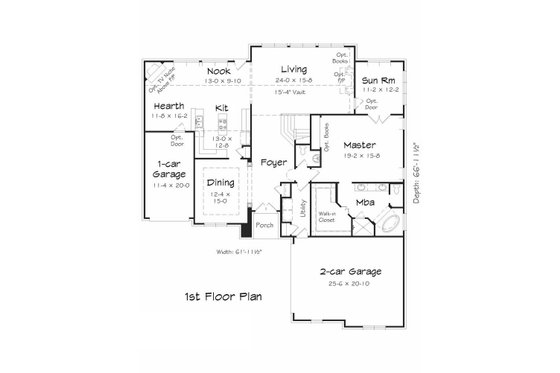 Floor Plan - Main Floor House Plan #329-375 - 4 bed, 2.5 bath