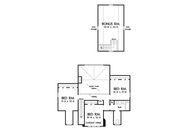 Home Plan - Floor Plan - Upper Floor for Country House Plan #929-1203 - 4 bed, 2.5 bath