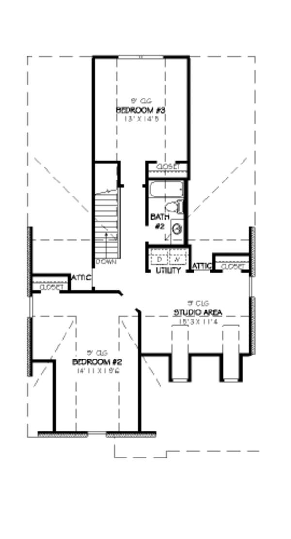 European Floor Plan - Upper Floor Plan #424-171