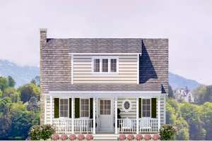 Cottage Exterior - Front Elevation Plan #489-5