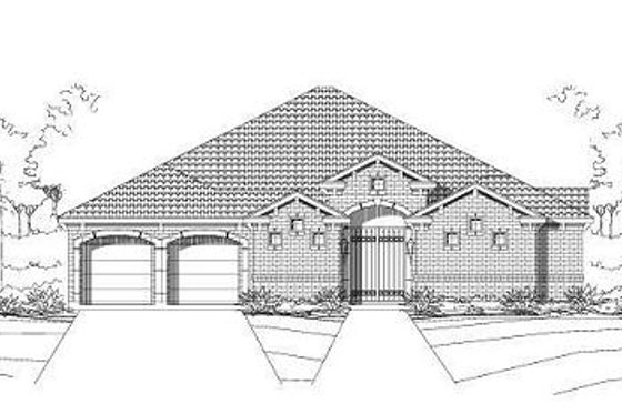 Exterior - Front Elevation for European House Plan #411-575 - 3 bed, 3.5 bath