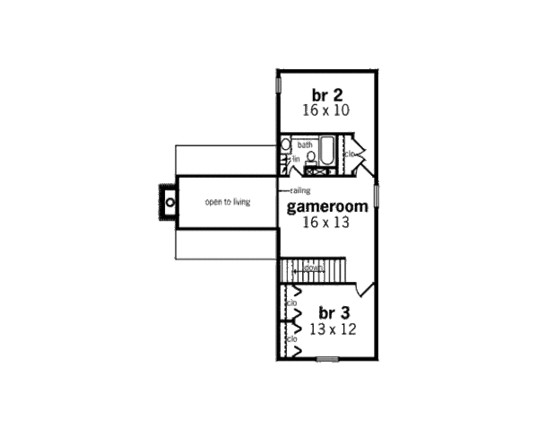 House Plan Design - Country Floor Plan - Upper Floor Plan #45-344