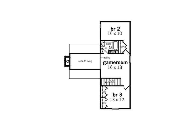 Home Plan - Floor Plan - Upper Floor for Country House Plan #45-344 - 3 bed, 2.5 bath