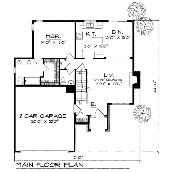 Home Plan - Traditional Floor Plan - Main Floor Plan #70-113