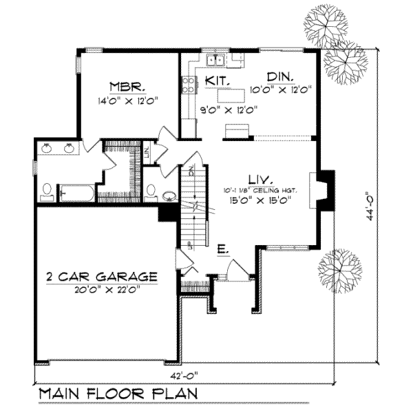 House Plan Design - Traditional Floor Plan - Main Floor Plan #70-113