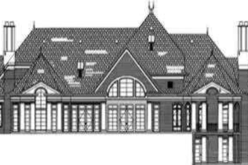 House Plan Design - Exterior - Rear Elevation for European House Plan #119-167 - 5 bed, 6.5 bath