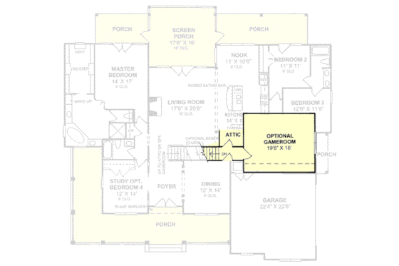Floor Plan - Other Floor for Farmhouse House Plan #20-167 - 4 bed, 3 bath