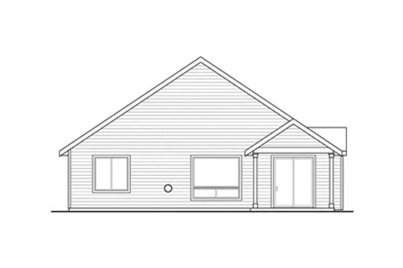 Architectural House Design - Exterior - Rear Elevation for Craftsman House Plan #124-866 - 3 bed, 2 bath