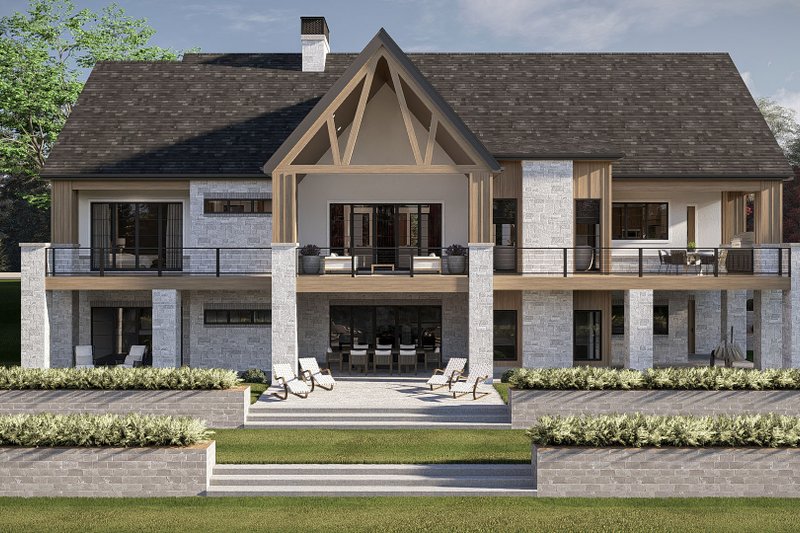 Home Plan - Exterior - Rear Elevation for Beach House Plan #455-820 - 2 bed, 2.5 bath