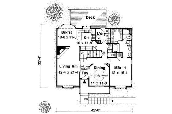 Floor Plan - Main Floor for Ranch House Plan #312-293 - 3 bed, 2.5 bath
