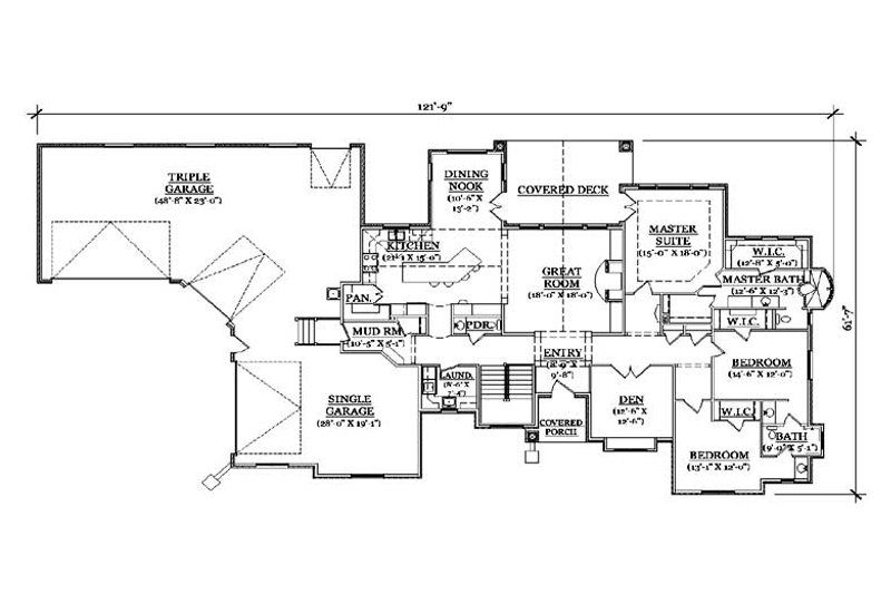 Home Plan - Floor Plan - Main Floor for Colonial House Plan #5-320 - 5 bed, 4 bath